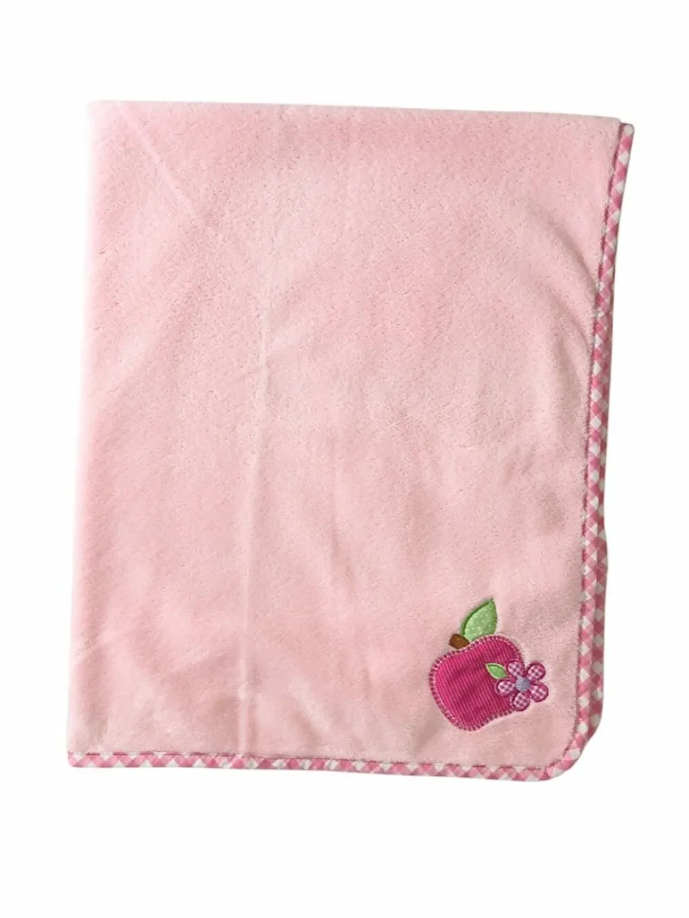 Oshkosh Baby Apple Flower Plaid Pink Security Lovey Blanket 26